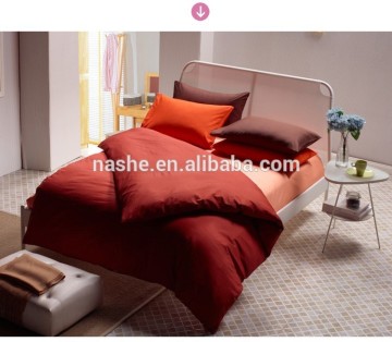 dark red color Cotton bedding set /plain dyed bedding set