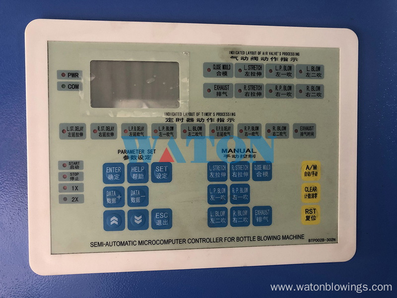 Semi Automatic 2 Liters PET Blow Moulding Machine