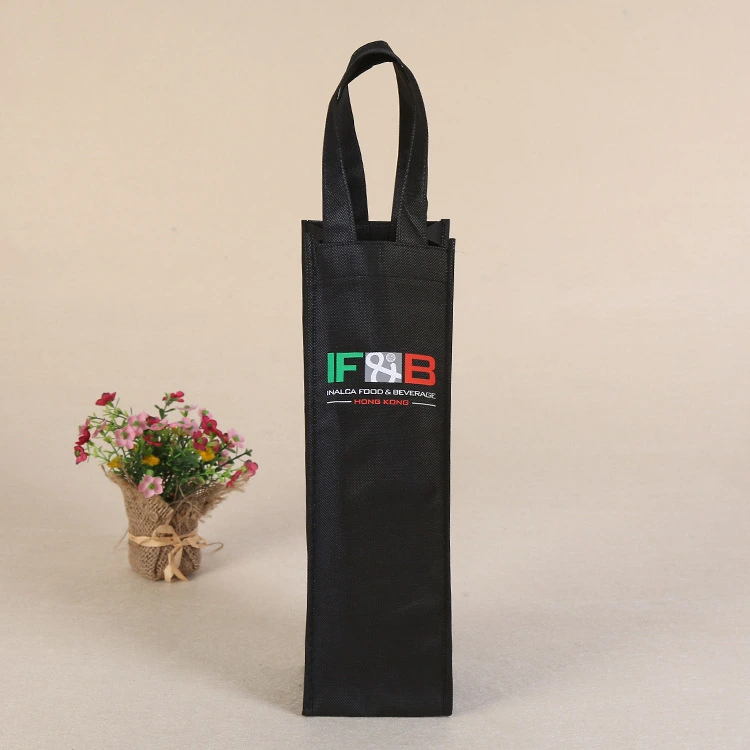 Wholesale Eco Friendly Heavy Duty Reusable Divided 4 Bottles / 6 Bottles Carrier Non Woven Wine Tote Bag