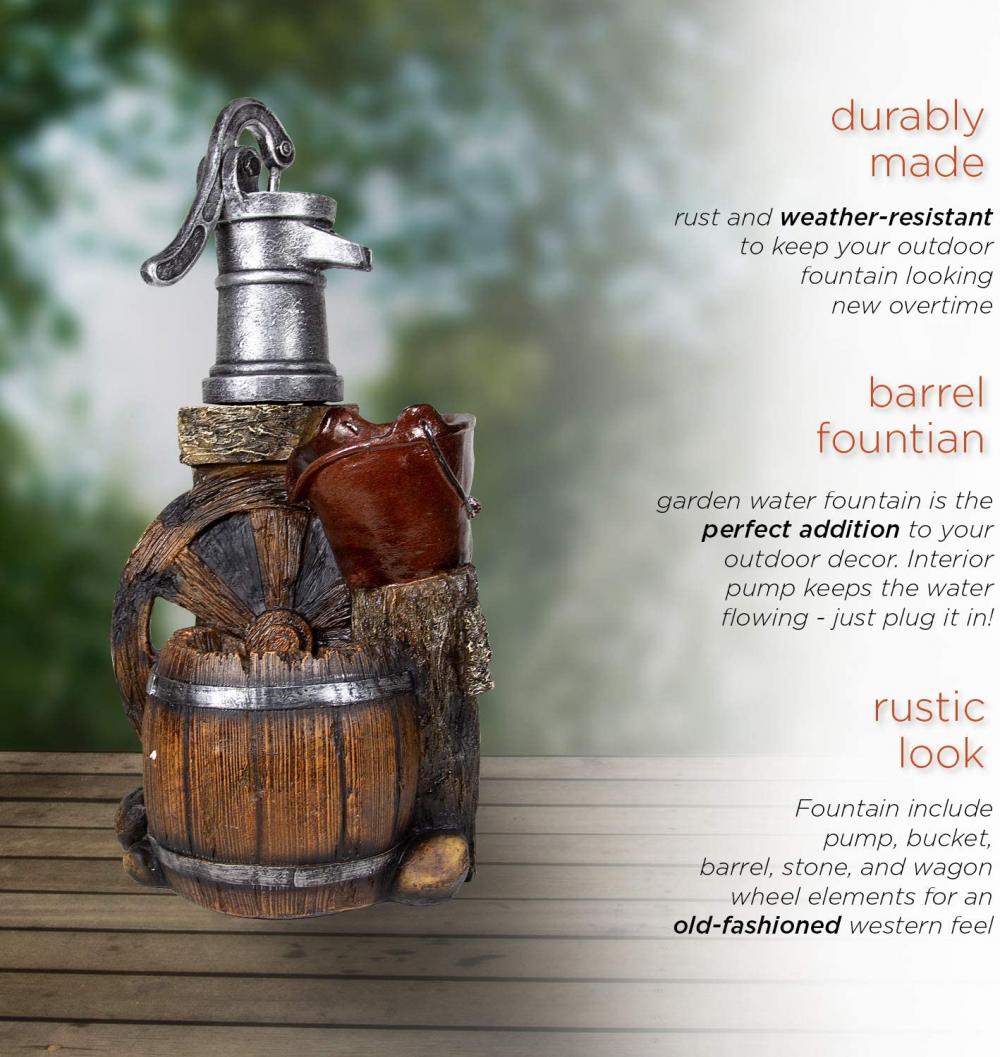 Old Fashion Pump Barrel Rustic Fountain