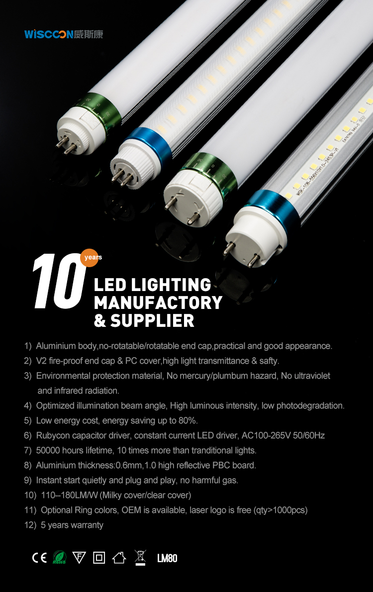 Factory supply competitive price 2-5ft 1200mm led tube light t8 tube led light