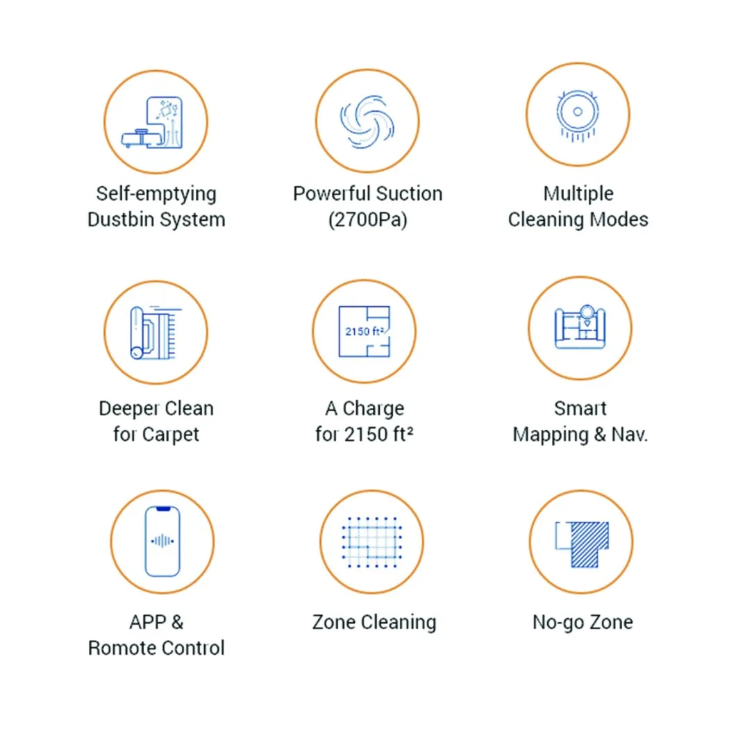 Robot Sweeper WiFi APP Self-Emptying Dustbin