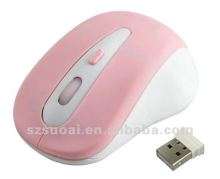 2012 Charmful pink 2.4G wireless mouse with high performance