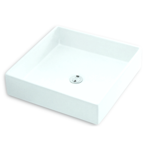 Lavabo à main en céramique blanche 400*200*120mm pour salle de bain
