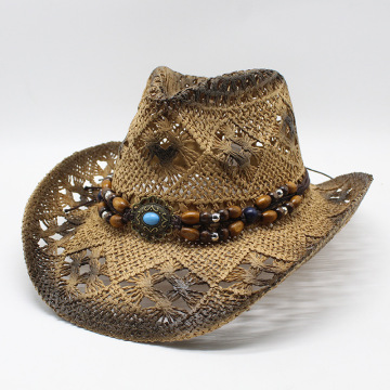 Woman Custom Fedora Panama Cowboy Hard Hat Sun Summer Beach Raffia Straw Western Hat