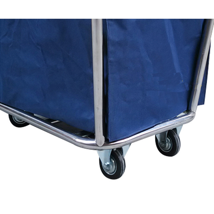 On Sale High Quality Good Design Steel Frame Canvas Laundry Cart for Hotel