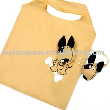 Dog Polyester reusable folding shopping bags