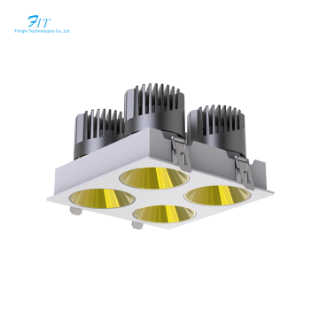 Aluminum Four Heads Combination Square LED Spotlights for Living Room Ceiling