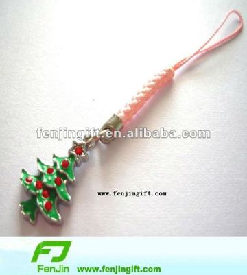 promotional metal christmas tree keychain