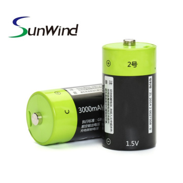 1.5V wiederaufladbare C-USB-Li-Ion-Batterien 3000mAh