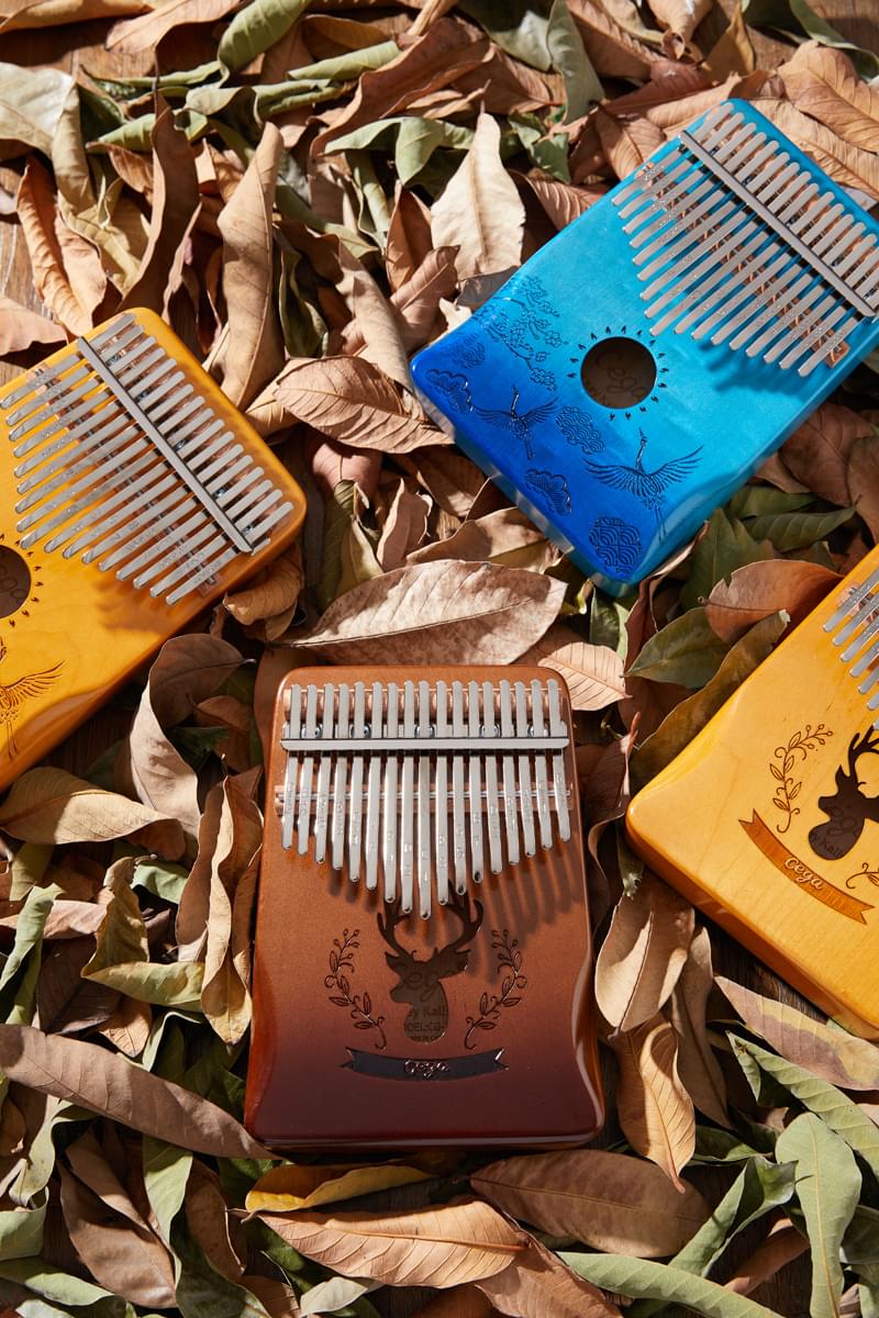 Cega African maple glossy Kalimba Mbira Thumb Piano 17 key