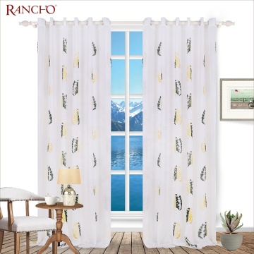 Polyester Embroidery Luxury Living Room Sheer Curtain