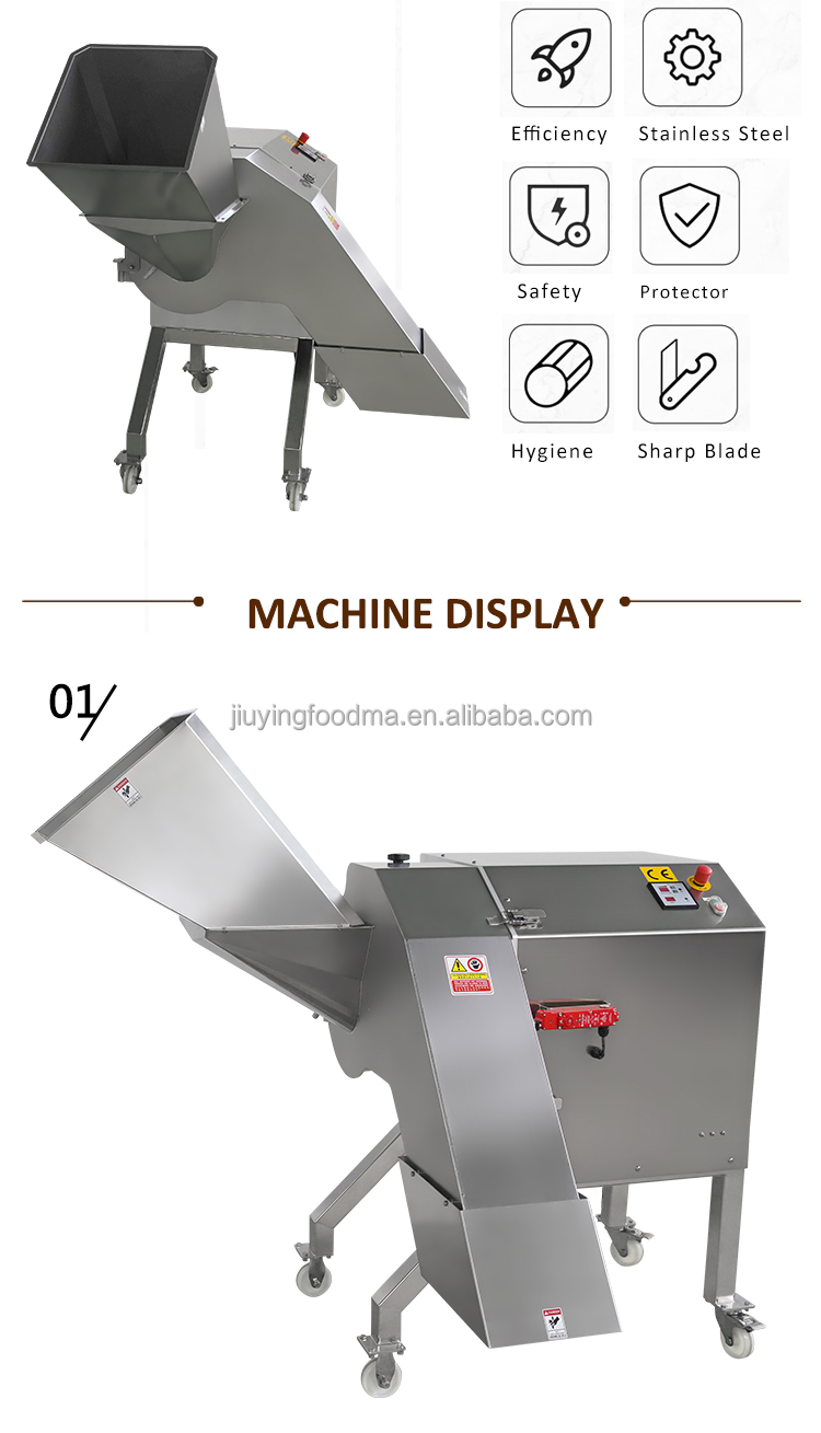 Multi-functional vegetable and mushroom dicer machine with large product input