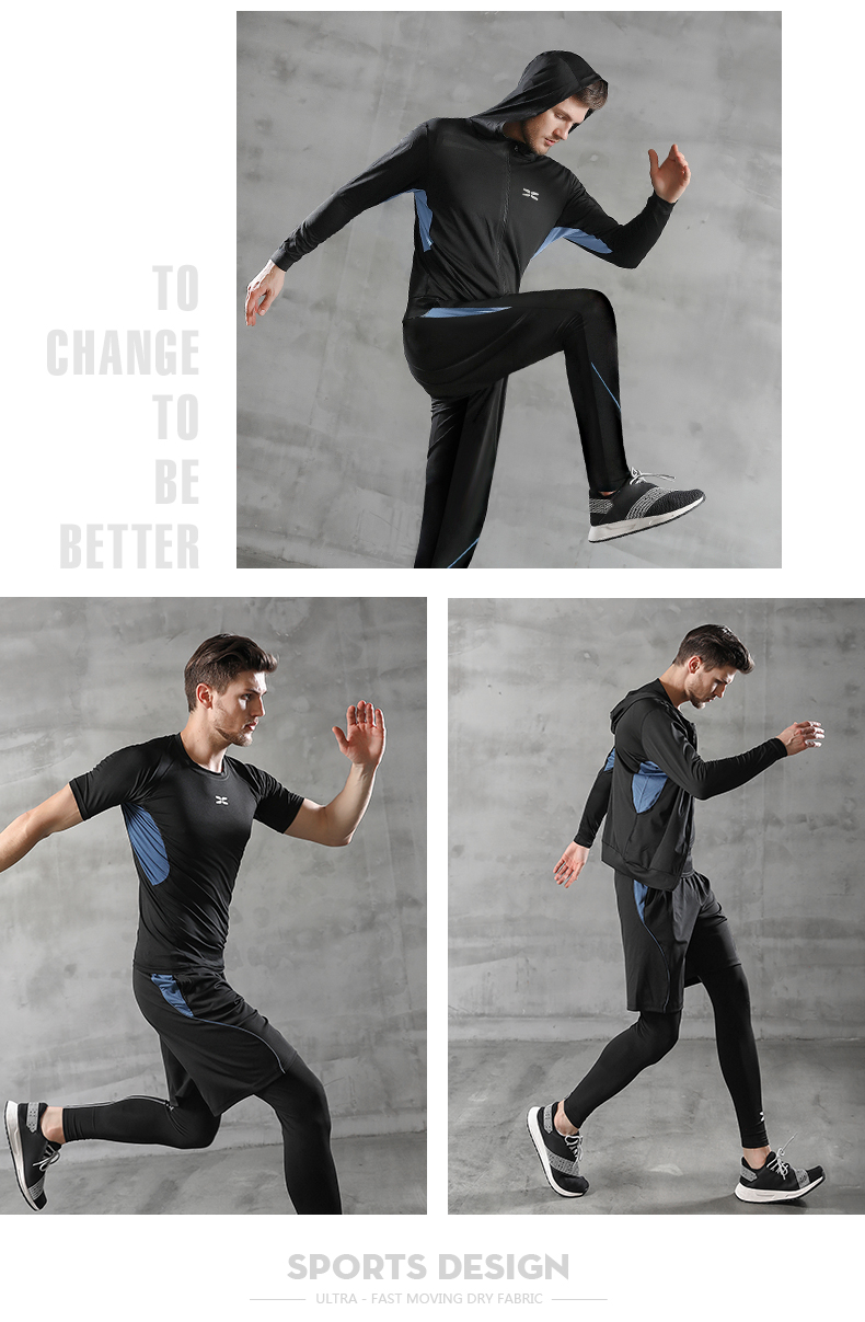 Wholesale Custom Men Fitness Yoga Wear Running Sportswear Gym Workout Hoodies Set