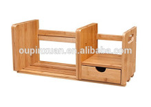 Scalable small wooden/bamboo Bookshelf Bookcase with drawer living room and office desk multifunction mini bookcase