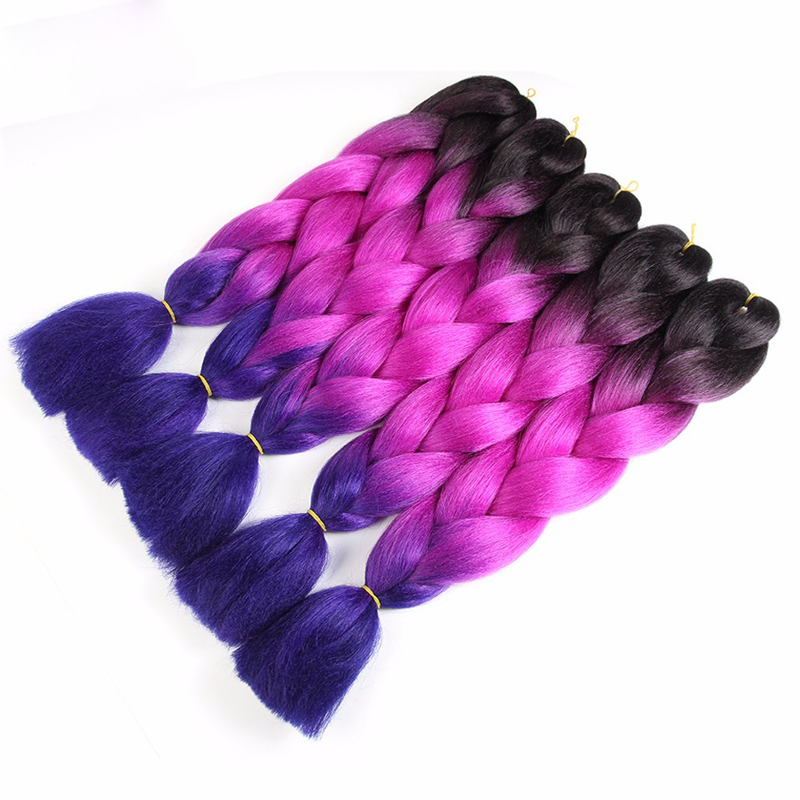 Hot sell wholesale braiding hair 24 inch  ombre braiding hair synthetic