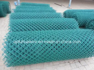 PVC Green Coated Diamond Chain Link Fence