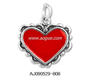 Red Enameled Heart Charm