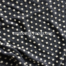 white colour wool polka pattern grey colour base jacquard design knit fabric
