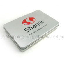 Rectangular silver  stationery tin boxes