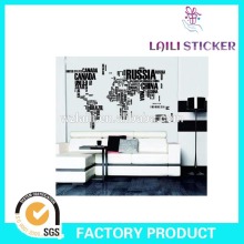 map pattern 5d home decor pvc wall sticker,letter family wall sticker