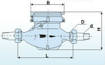 DN 40 Multi-jet Dry dial Water Flow Meter