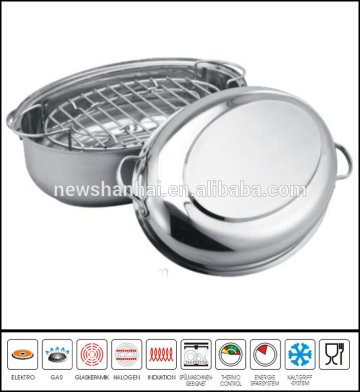 Oval stainless steel chicken roaster pan