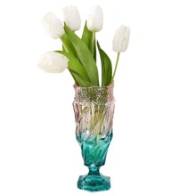 Mermaid Shape Diamond Cut Glass Vase for Home Decor and Weddings
