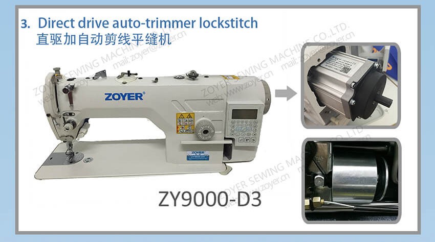ZY9000-D3G Zoyer Steel Lockstitch Industrial tailor sewing machine