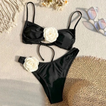 2024 Women's Brazilian Bikinis: Lace-up Swimsuits, Sexy Flower Bandeaus, and Thong Swimwear