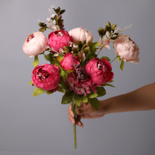 Hot Sale Artificial Peony Flower for Home Decoration Colorful Bulk Peony Bunches 13 Head Artificial Peony Flowers