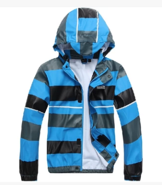 Waterproof Kids Light Rain Jacket With Strips
