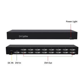 1X16 16 Port DVI Distribution Splitter - PINWEI 1080P 1 in 16 Out DVI Splitter