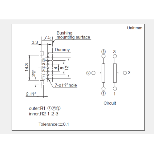 Potencjometr obrotowy serii RK14K