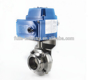 sanitary electric actuator butterfly valve/ butterfly valve actuator