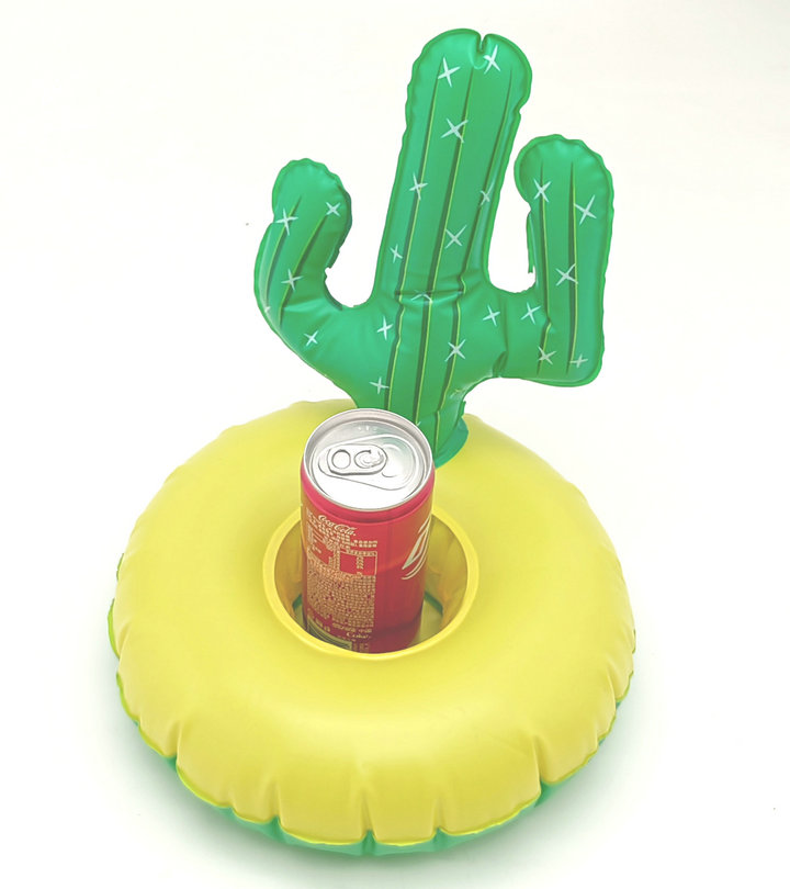 Portavasos inflable de verano con flotador para bebidas