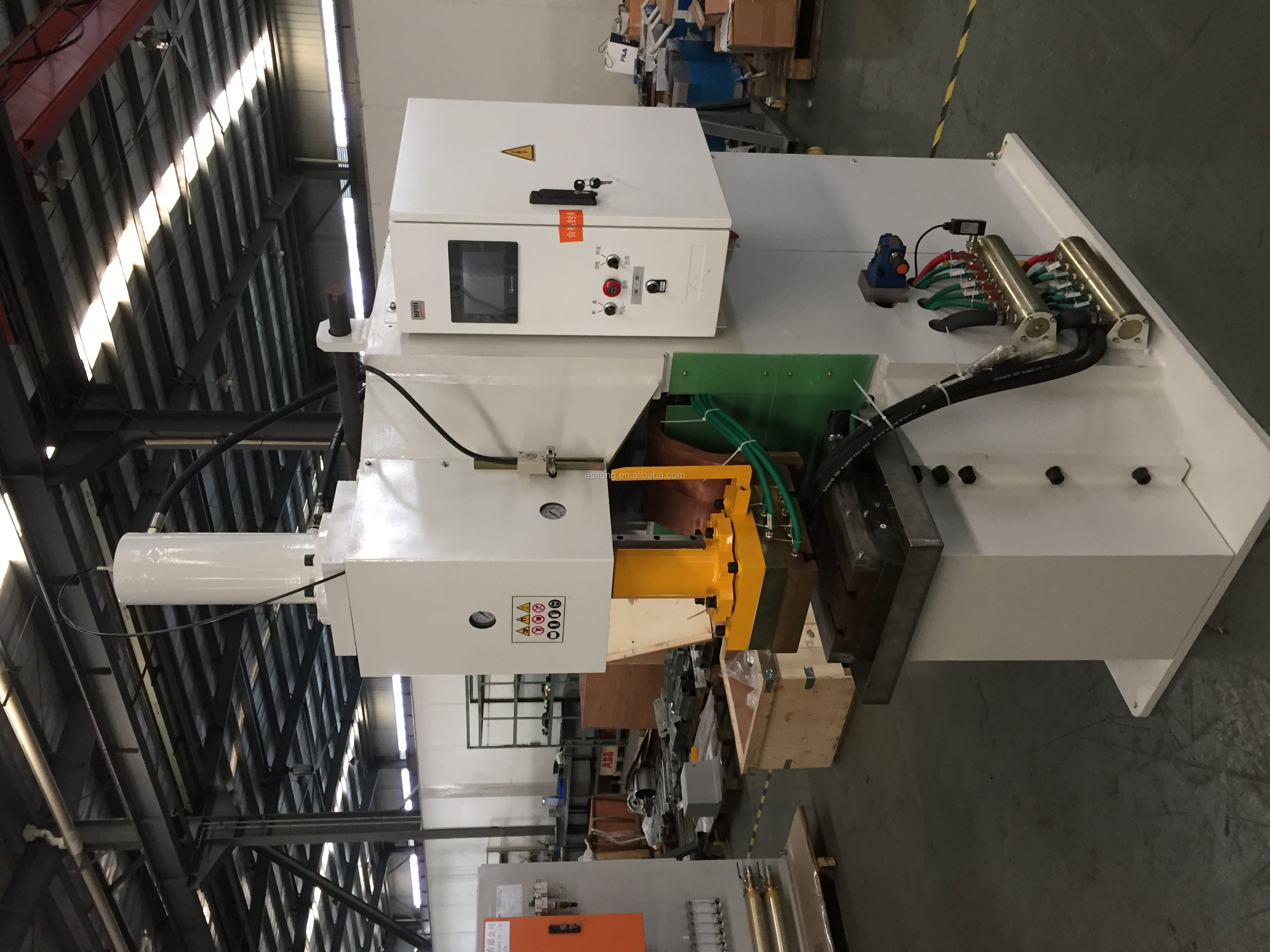 Polymer diffusion welding machine for busbar processing