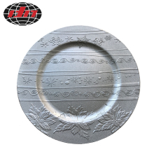 Glitter Silver Plastic Charger Plate