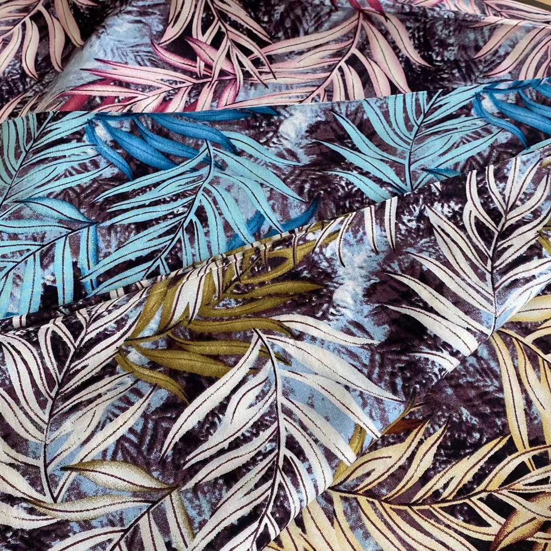 ISP Textile 45s soft challis rayon fabric plain fabric rayon floral printed tecido viscose material viscose 100% rayon fabric