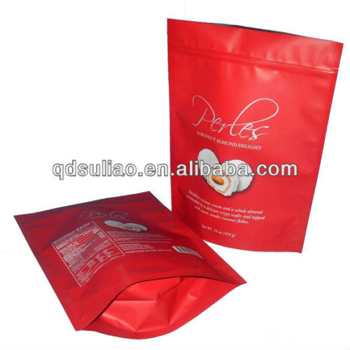 Zip lock stand up plastic bag for food packaging