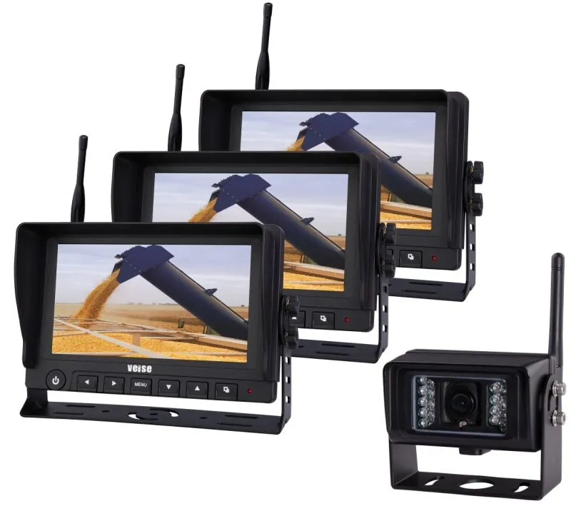 Wireless Rear View System with Multi Monitor for Tractor and Harvester