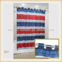 gingham smalt red color shower curtain