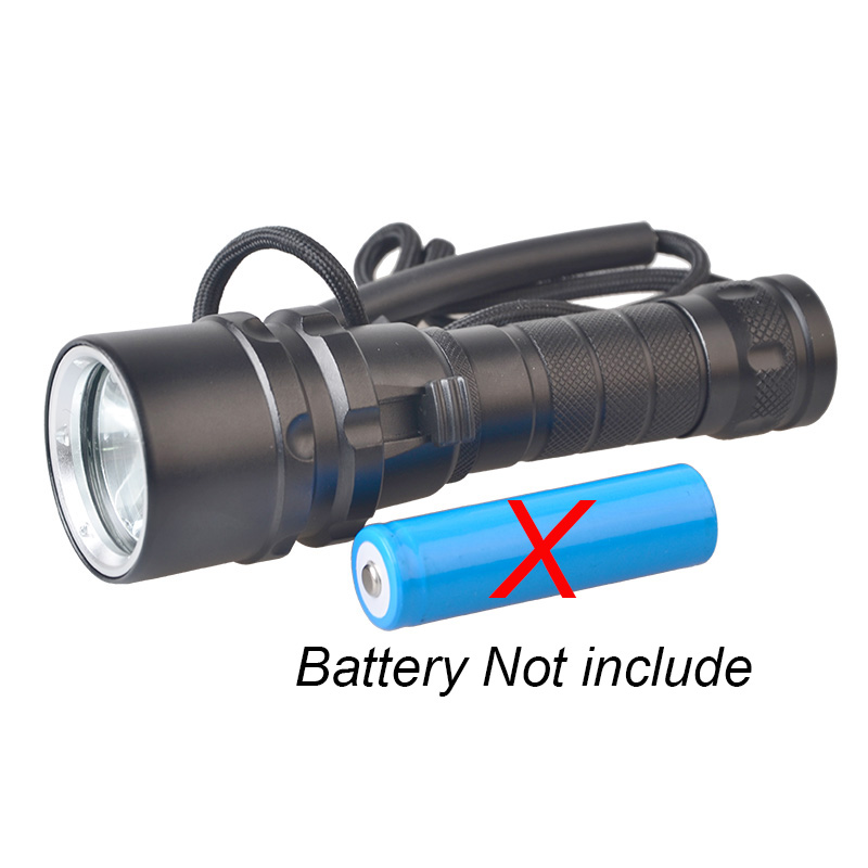 Wholesales Waterproof IP68 18650 Powered T6 1200 Lumen Led Diving Torch Light