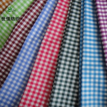 Pop fashion gingham check 100% poly yarn dyed textile fabric