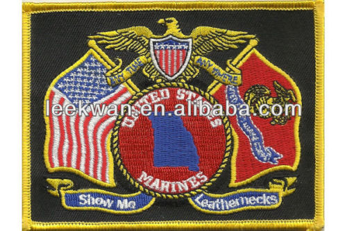 Eagle side locked patch and twill fabric embroidered patch