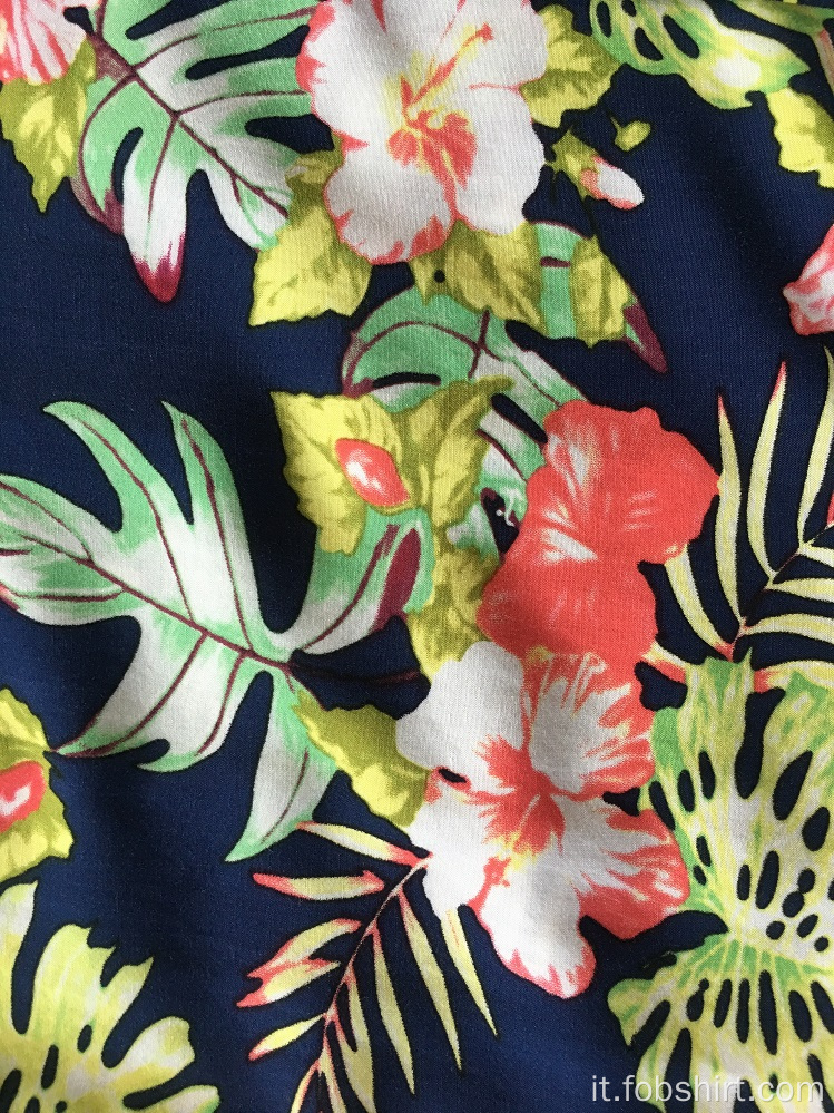 Camicia in cotone stampa Hawaii per mare