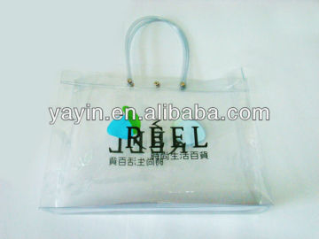 Fashionable clear pvc shopping bag with handles