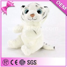 Custom mini white tiger toy animal, plush tiger for kids