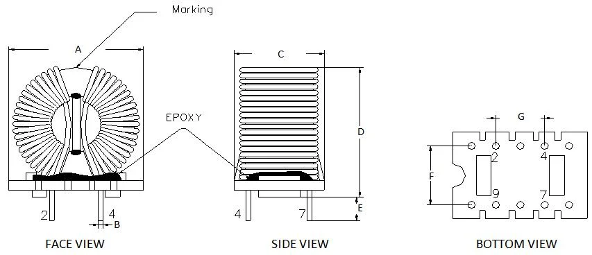 Flat Copper Wire Toroid Inductor Air Core Inductor Choke Coil Inductor for Induction Heater and Welding Machine