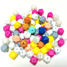Factory Direct 99 Colors Silicone Hexagon Beads for DIY Jewelry Making: 14mm & 17mm Loose Beads